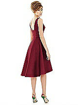 Alt View 2 Thumbnail - Burgundy Bateau Neck Satin High Low Cocktail Dress