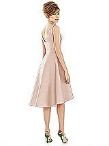 Alt View 2 Thumbnail - Cameo Bateau Neck Satin High Low Cocktail Dress