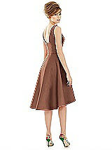 Alt View 2 Thumbnail - Cognac Bateau Neck Satin High Low Cocktail Dress