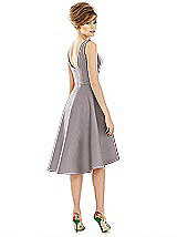 Alt View 2 Thumbnail - Cashmere Gray Bateau Neck Satin High Low Cocktail Dress