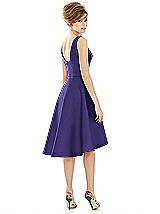 Alt View 2 Thumbnail - Grape Bateau Neck Satin High Low Cocktail Dress