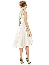 Alt View 2 Thumbnail - Ivory Bateau Neck Satin High Low Cocktail Dress