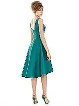 Alt View 2 Thumbnail - Jade Bateau Neck Satin High Low Cocktail Dress