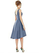 Alt View 2 Thumbnail - Larkspur Blue Bateau Neck Satin High Low Cocktail Dress