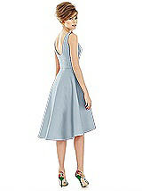 Alt View 2 Thumbnail - Mist Bateau Neck Satin High Low Cocktail Dress