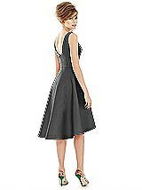 Alt View 2 Thumbnail - Pewter Bateau Neck Satin High Low Cocktail Dress