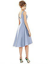 Alt View 2 Thumbnail - Sky Blue Bateau Neck Satin High Low Cocktail Dress