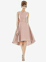 Alt View 1 Thumbnail - Toasted Sugar Bateau Neck Satin High Low Cocktail Dress