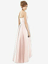 Alt View 2 Thumbnail - Blush & Blush Strapless Satin High Low Dress with Pockets