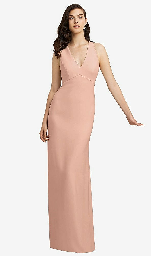 Front View - Pale Peach Dessy Bridesmaid Dress 2938