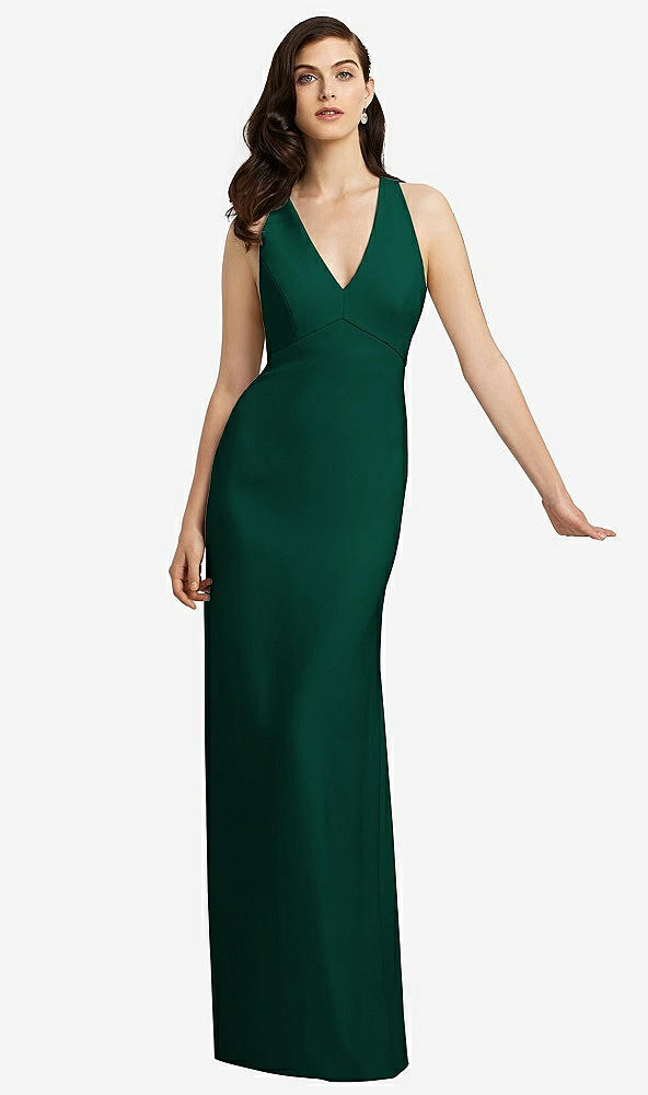 Front View - Hunter Green Dessy Bridesmaid Dress 2938