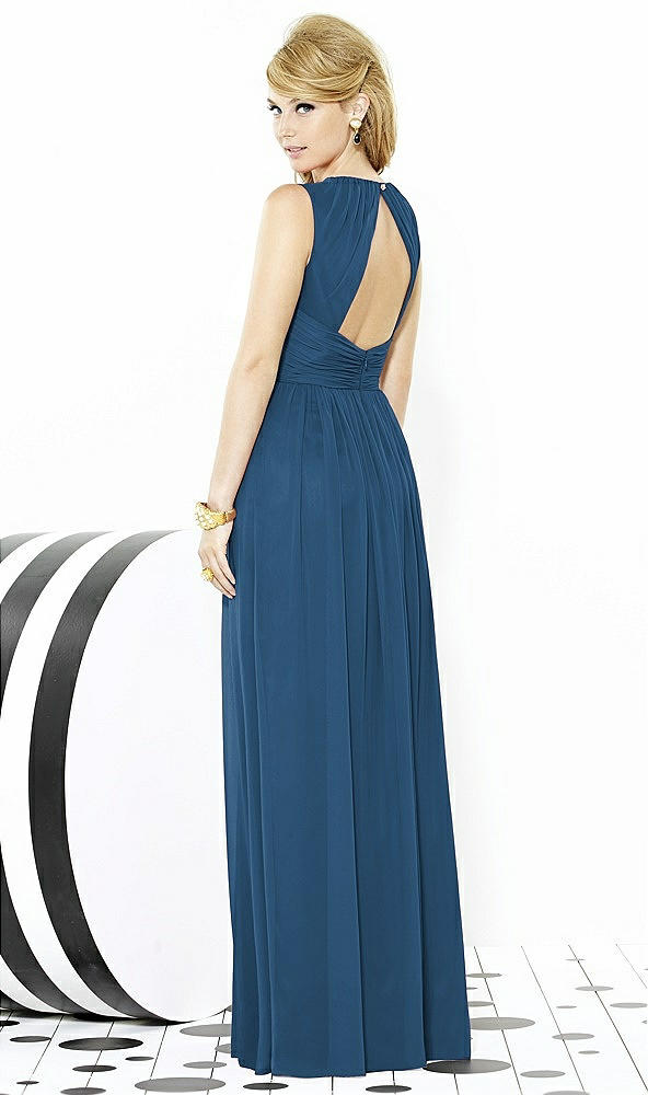 Back View - Dusk Blue After Six Bridesmaid Dress 6709