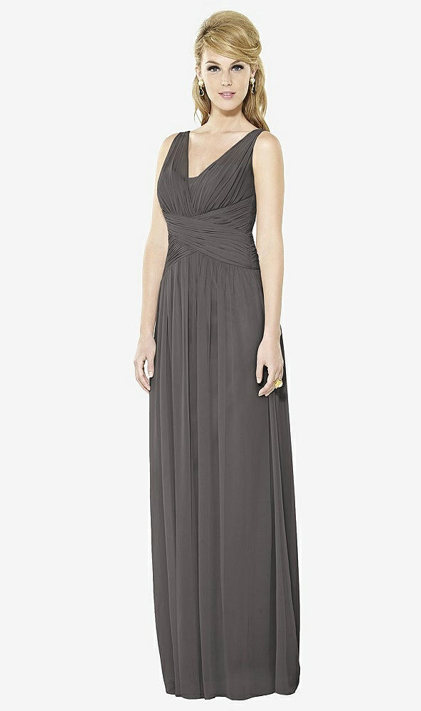 Front View - Caviar Gray After Six Bridesmaid Dress 6711