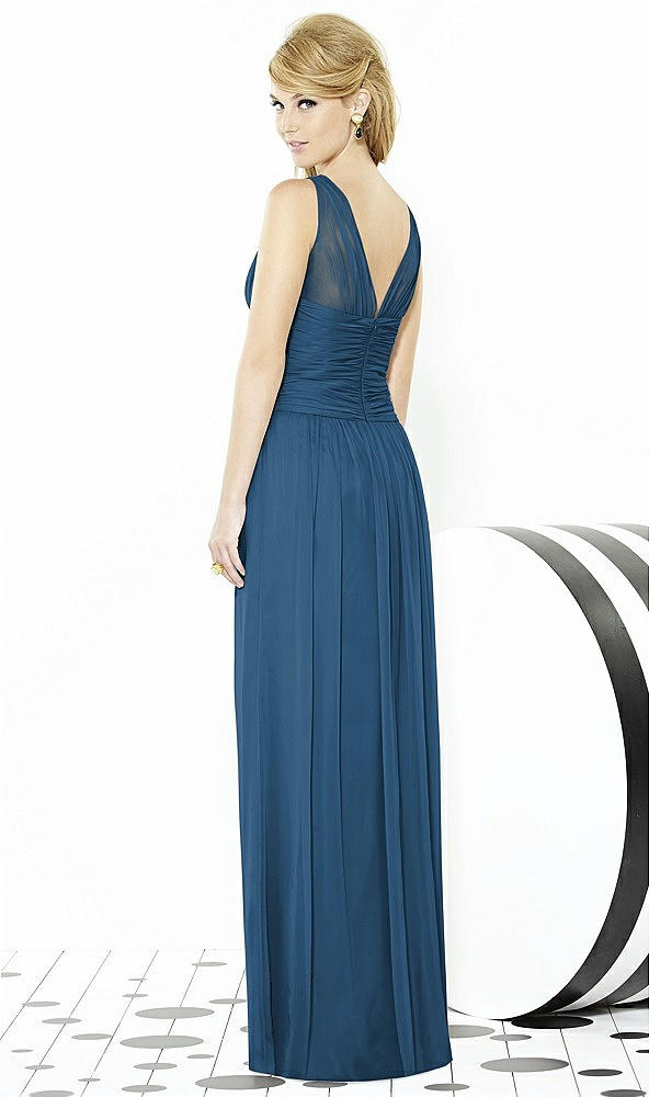 Back View - Dusk Blue After Six Bridesmaid Dress 6711