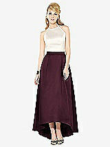 Front View Thumbnail - Bordeaux & Ivory After Six Bridesmaid Dress 6718