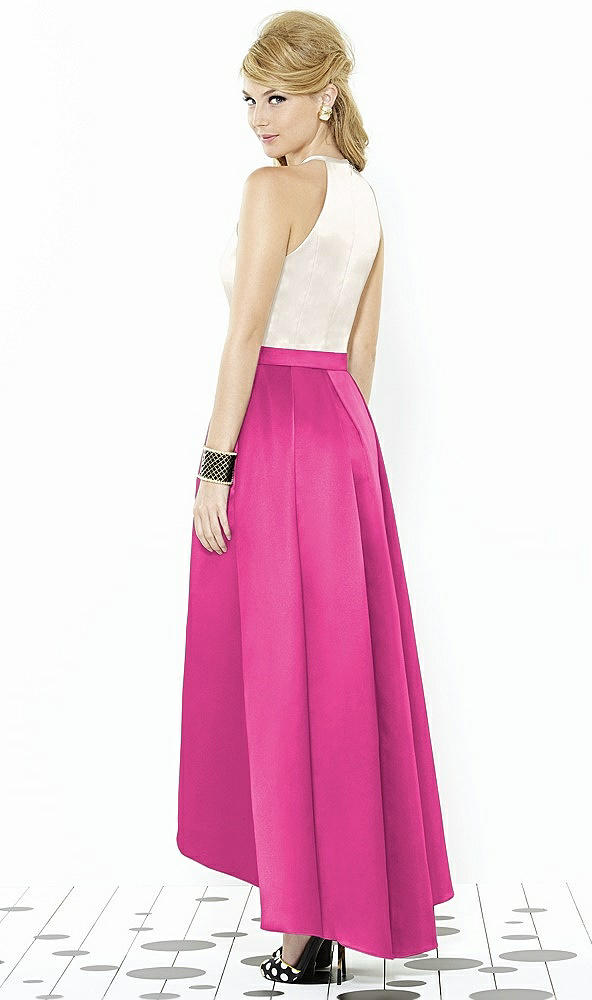 Back View - Fuchsia & Ivory After Six Bridesmaid Dress 6718