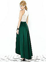 Rear View Thumbnail - Hunter Green & Ivory After Six Bridesmaid Dress 6718