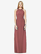 Front View Thumbnail - English Rose Open-Back Shirred Halter Dress