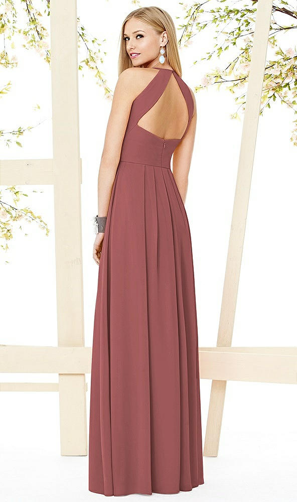 Back View - English Rose Open-Back Shirred Halter Dress