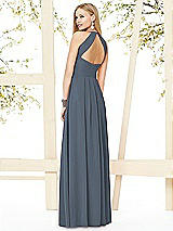 Rear View Thumbnail - Silverstone Open-Back Shirred Halter Dress