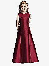 Front View Thumbnail - Burgundy Flower Girl Dress FL4041