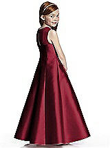 Rear View Thumbnail - Burgundy Flower Girl Dress FL4041