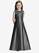 Front View Thumbnail - Gunmetal Flower Girl Dress FL4041