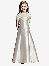 Front View Thumbnail - Oyster Flower Girl Dress FL4041