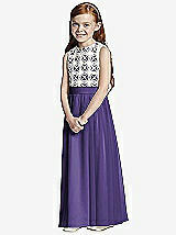 Front View Thumbnail - Regalia - PANTONE Ultra Violet & Ivory Flower Girl Style FL4044