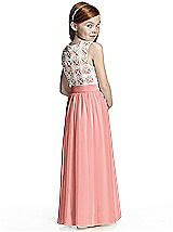 Rear View Thumbnail - Apricot & Ivory Flower Girl Style FL4044