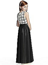 Rear View Thumbnail - Black & Ivory Flower Girl Style FL4044