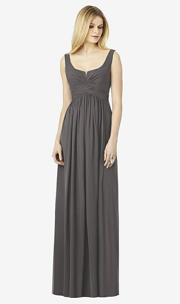 Front View - Caviar Gray After Six Bridesmaid Dress 6727