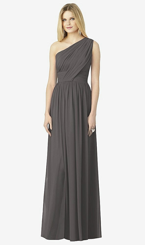 Front View - Caviar Gray After Six Bridesmaid Dress 6728