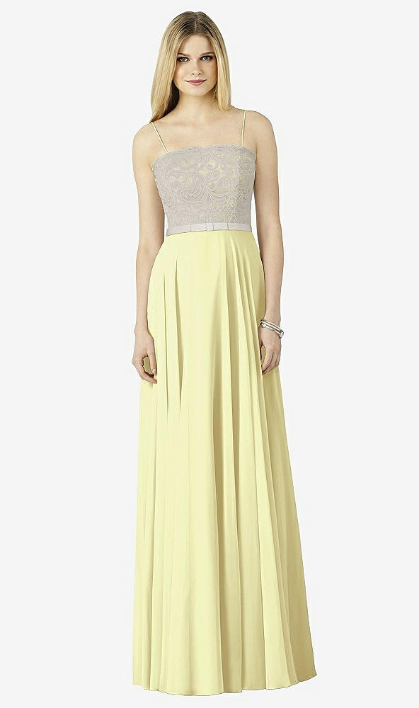 Front View - Butter Yellow & Oyster After Six Bridesmaid Dress 6732