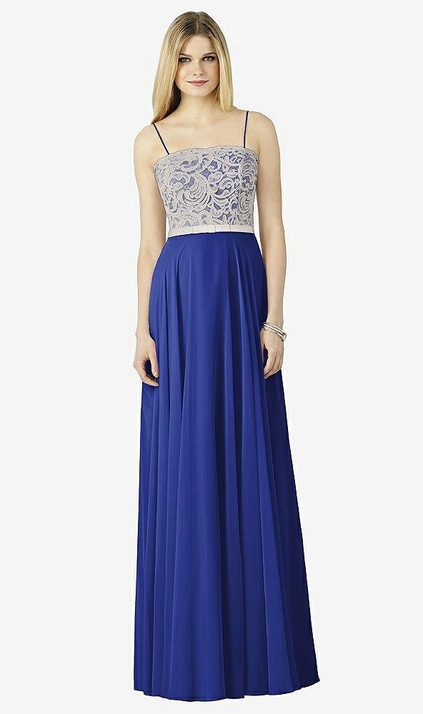 Front View - Cobalt Blue & Oyster After Six Bridesmaid Dress 6732