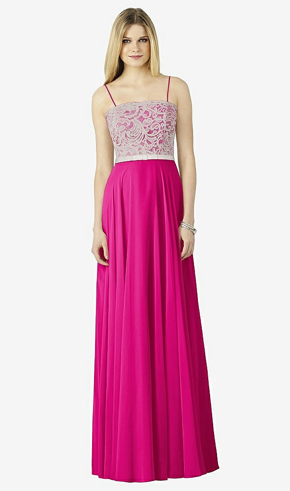 Front View - Think Pink & Oyster After Six Bridesmaid Dress 6732