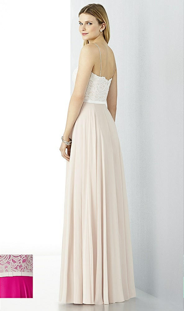 Back View - Think Pink & Oyster After Six Bridesmaid Dress 6732