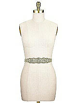 Rear View Thumbnail - Ivory Tiffany- Scallop Edge Beaded Bridal Sash