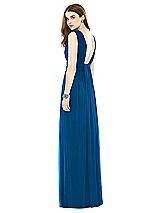 Rear View Thumbnail - Cerulean Natural Waist Sleeveless Shirred Skirt Dress