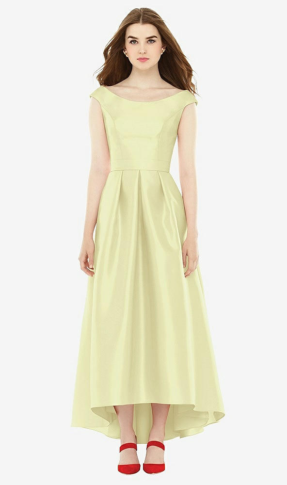 Front View - Butter Yellow Alfred Sung Bridesmaid Dress D722