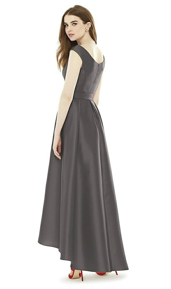 Back View - Caviar Gray Alfred Sung Bridesmaid Dress D722