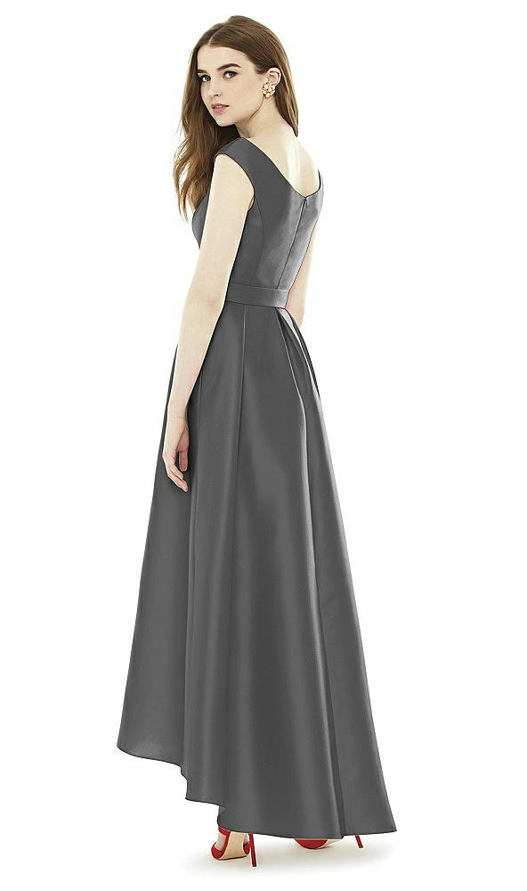 Back View - Gunmetal Alfred Sung Bridesmaid Dress D722