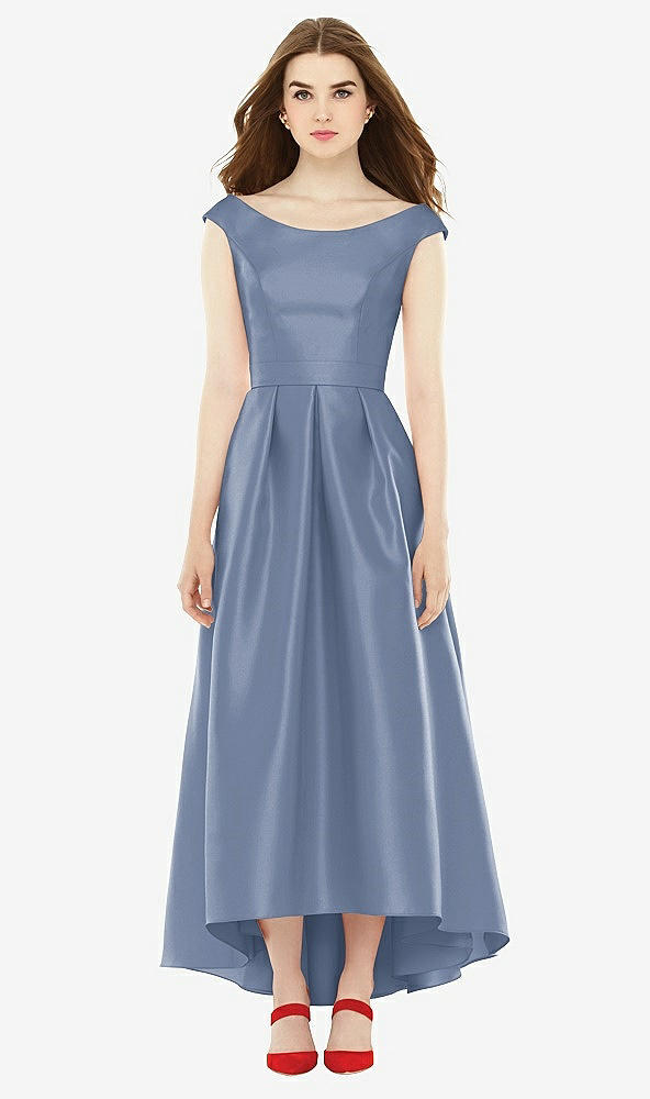 Front View - Larkspur Blue Alfred Sung Bridesmaid Dress D722