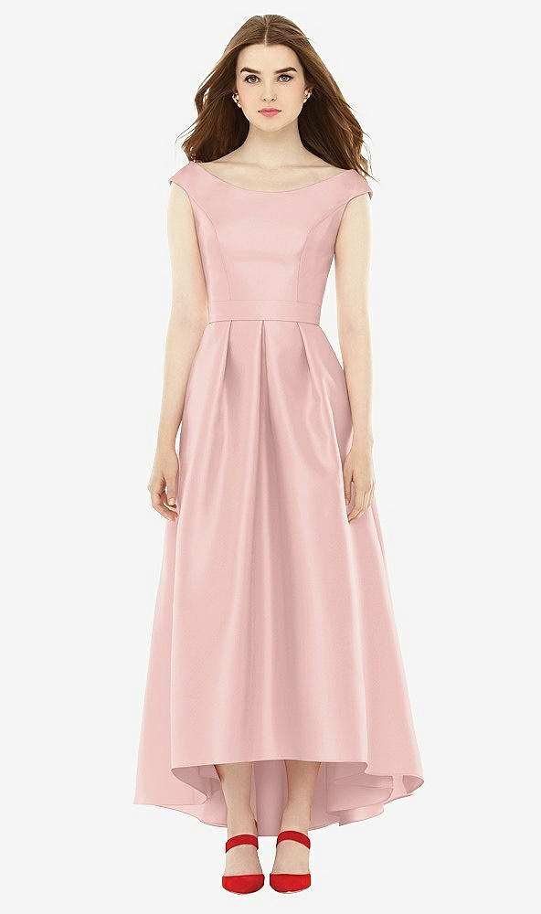 Front View - Rose - PANTONE Rose Quartz Alfred Sung Bridesmaid Dress D722