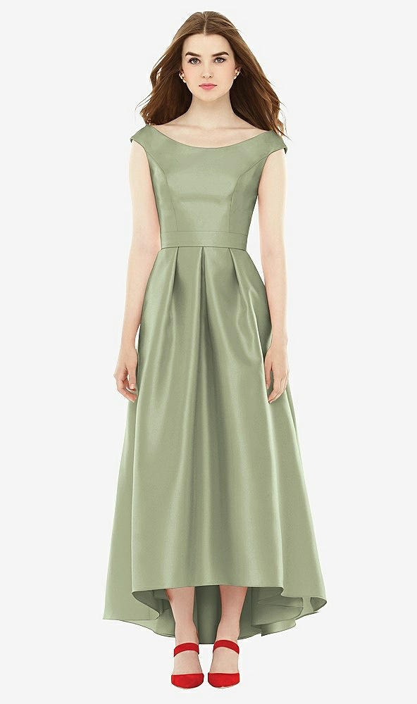 Front View - Sage Alfred Sung Bridesmaid Dress D722