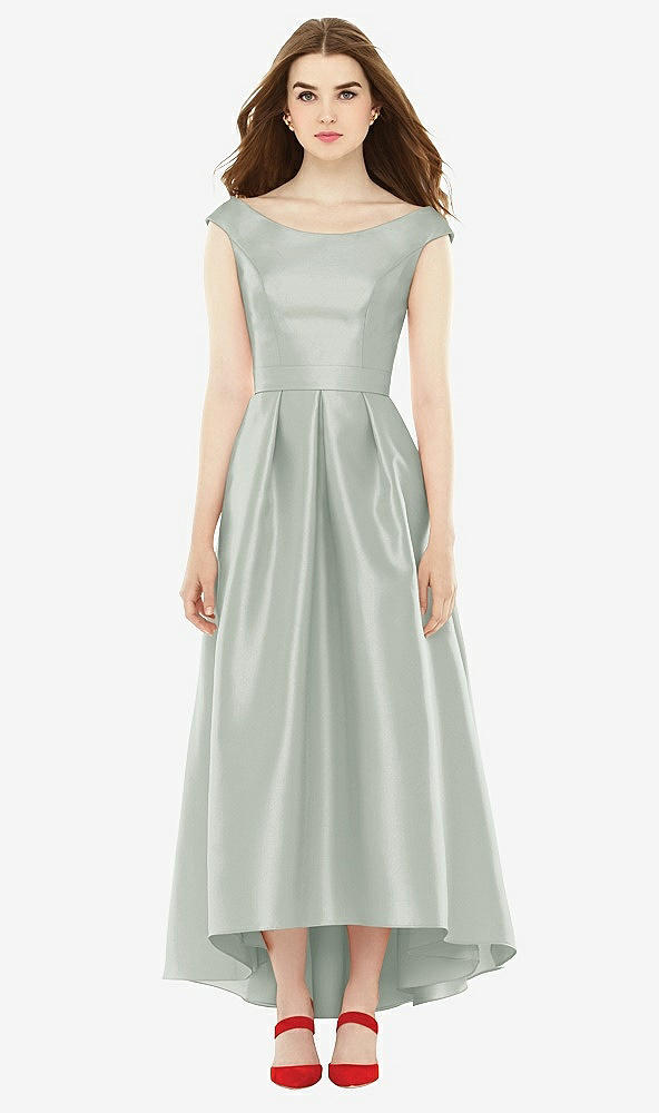 Front View - Willow Green Alfred Sung Bridesmaid Dress D722