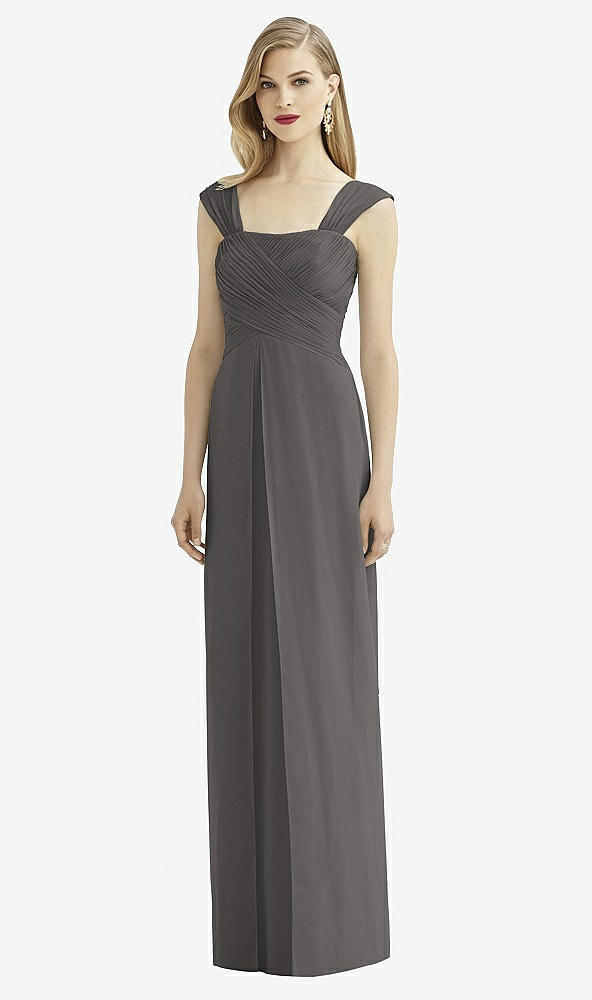 Front View - Caviar Gray After Six Bridesmaid Dress 6735