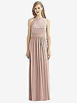 Front View Thumbnail - Neu Nude Halter Lux Chiffon Sequin Bodice Dress