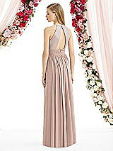 Rear View Thumbnail - Neu Nude Halter Lux Chiffon Sequin Bodice Dress