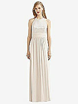 Front View Thumbnail - Oat Halter Lux Chiffon Sequin Bodice Dress